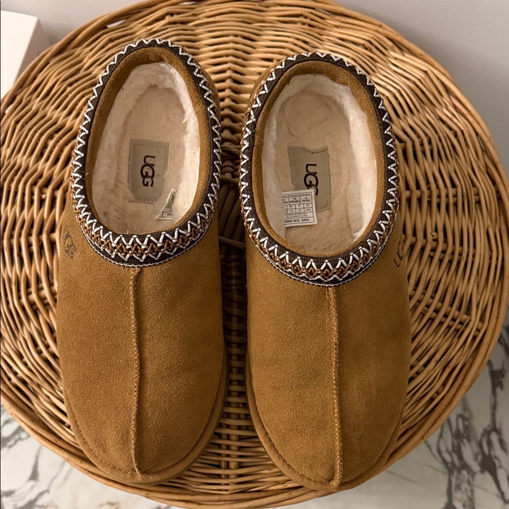 UGG Chestnut Suede Slip-Ons